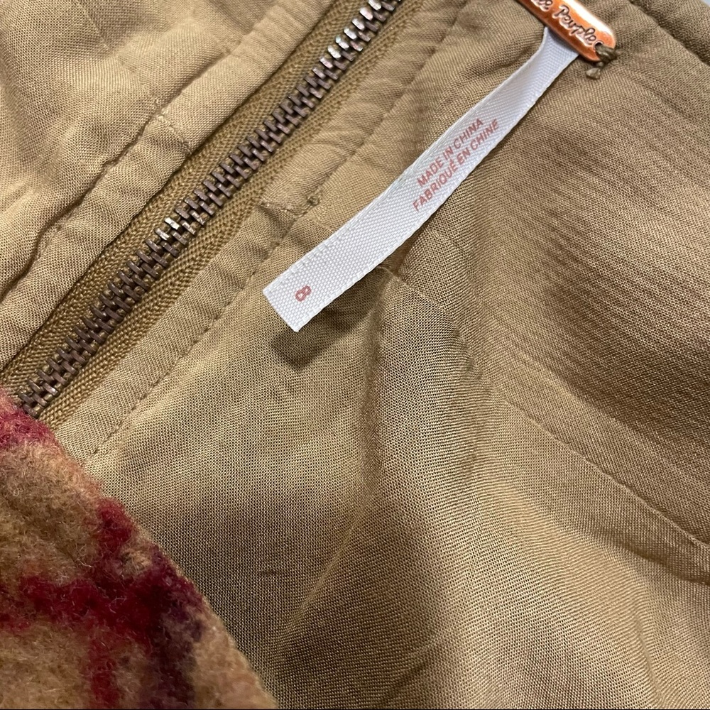 Free People Size 8 Camel Combo Tan Red Plaid Wool Blend Mini Skirt Lined - Picture 9 of 11